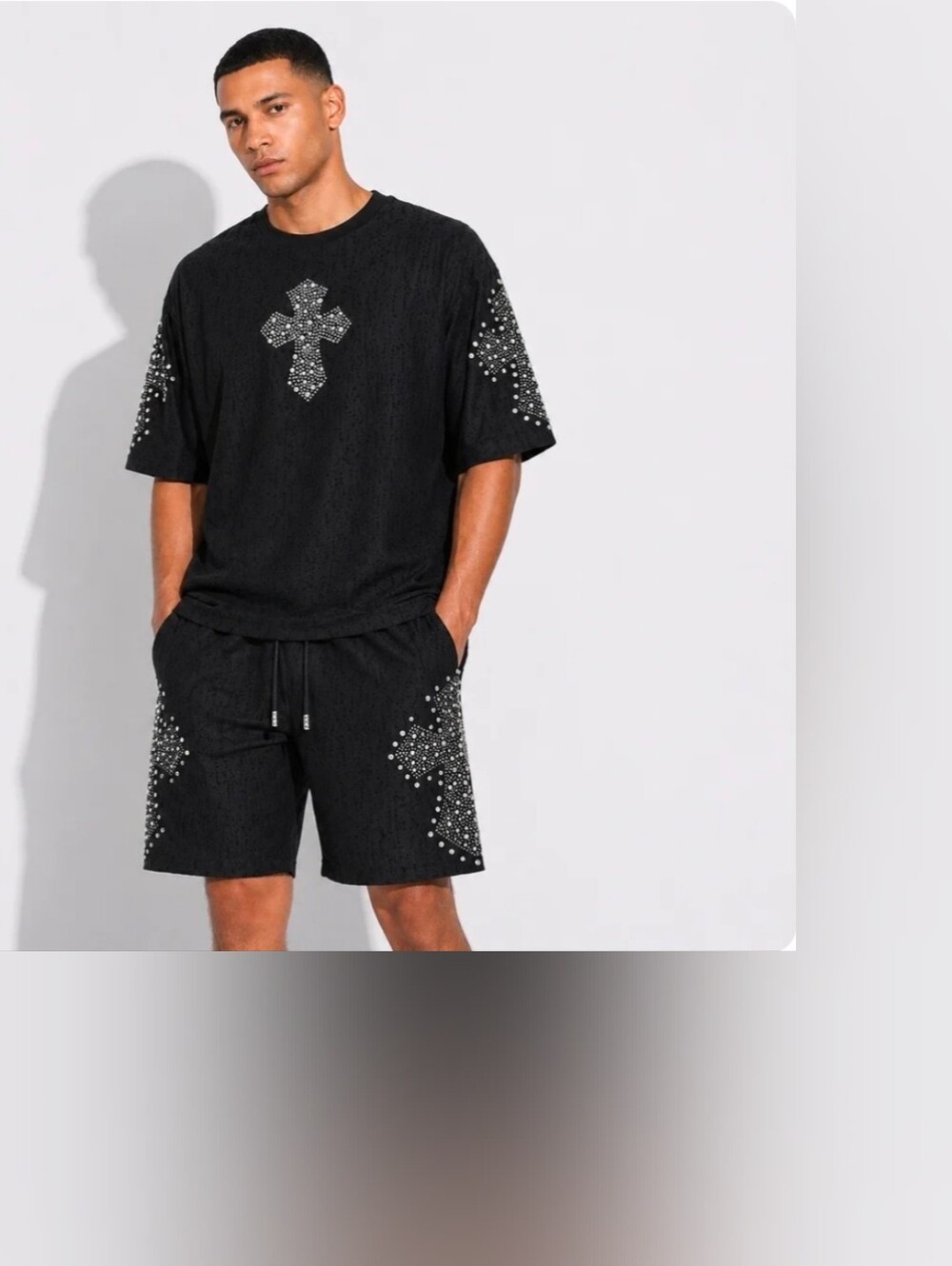 Sanctum Cross Short Set-Century Penthouse BLACK/SILVER